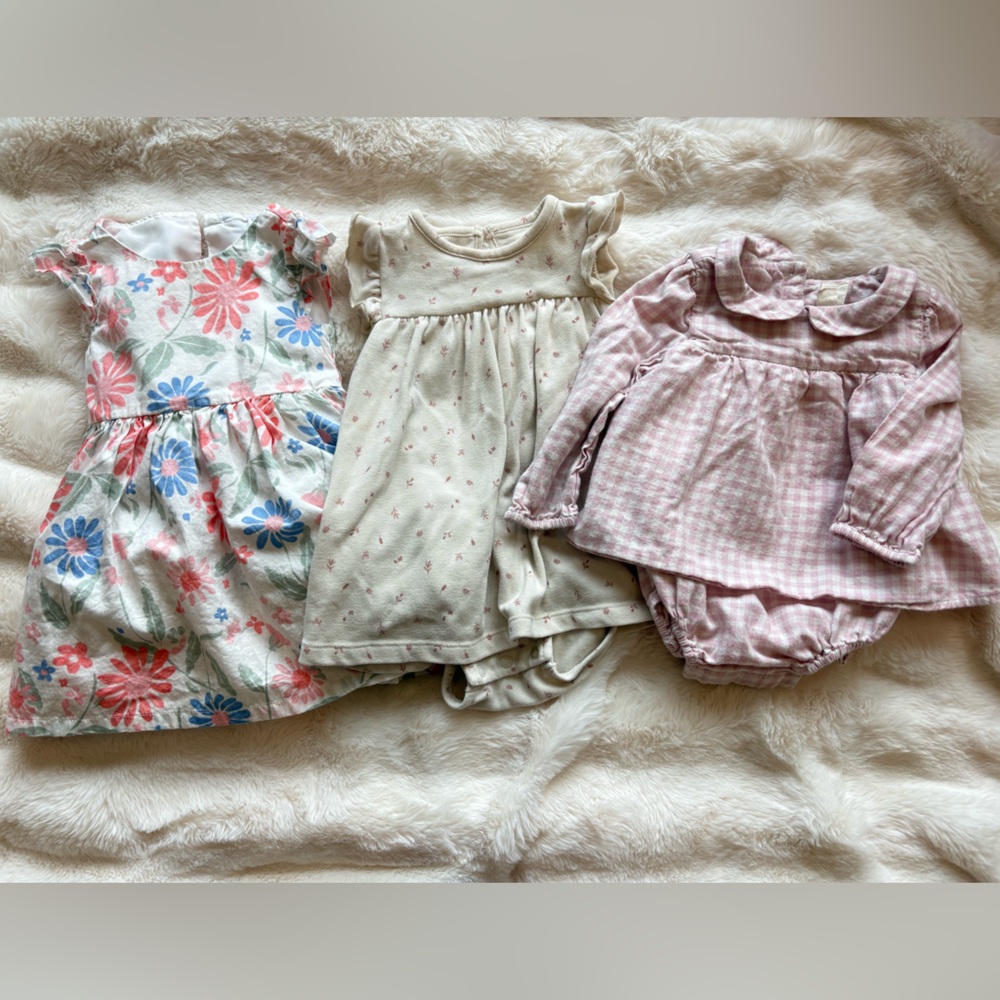 Carter's and Baby Gap Pink, Cream, and Floral rompers and Dress Great for Easter